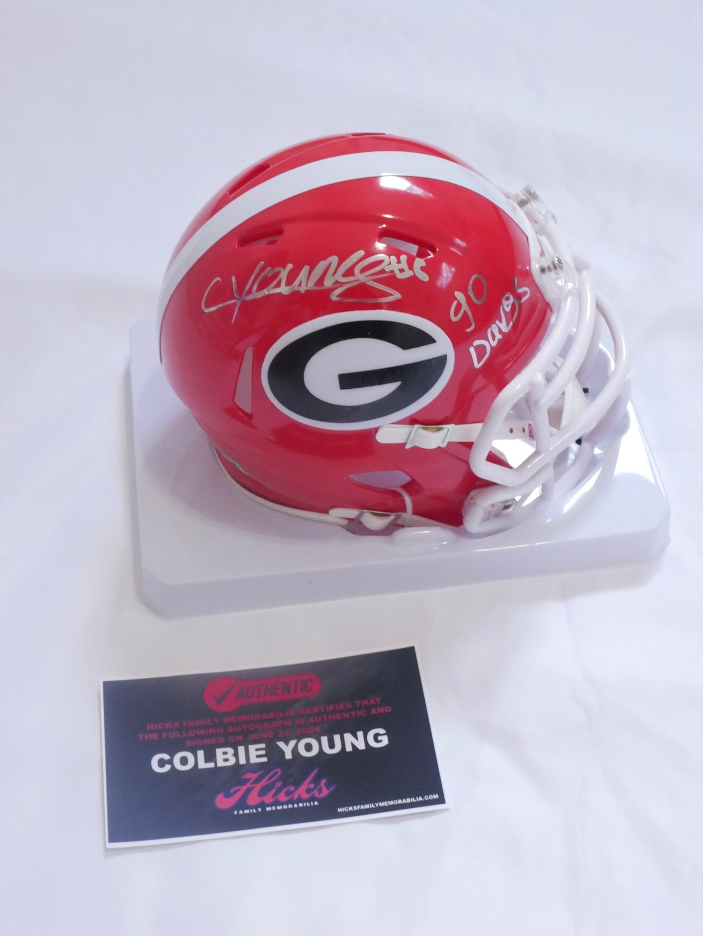 Colbie Young Signed Mini Helmet