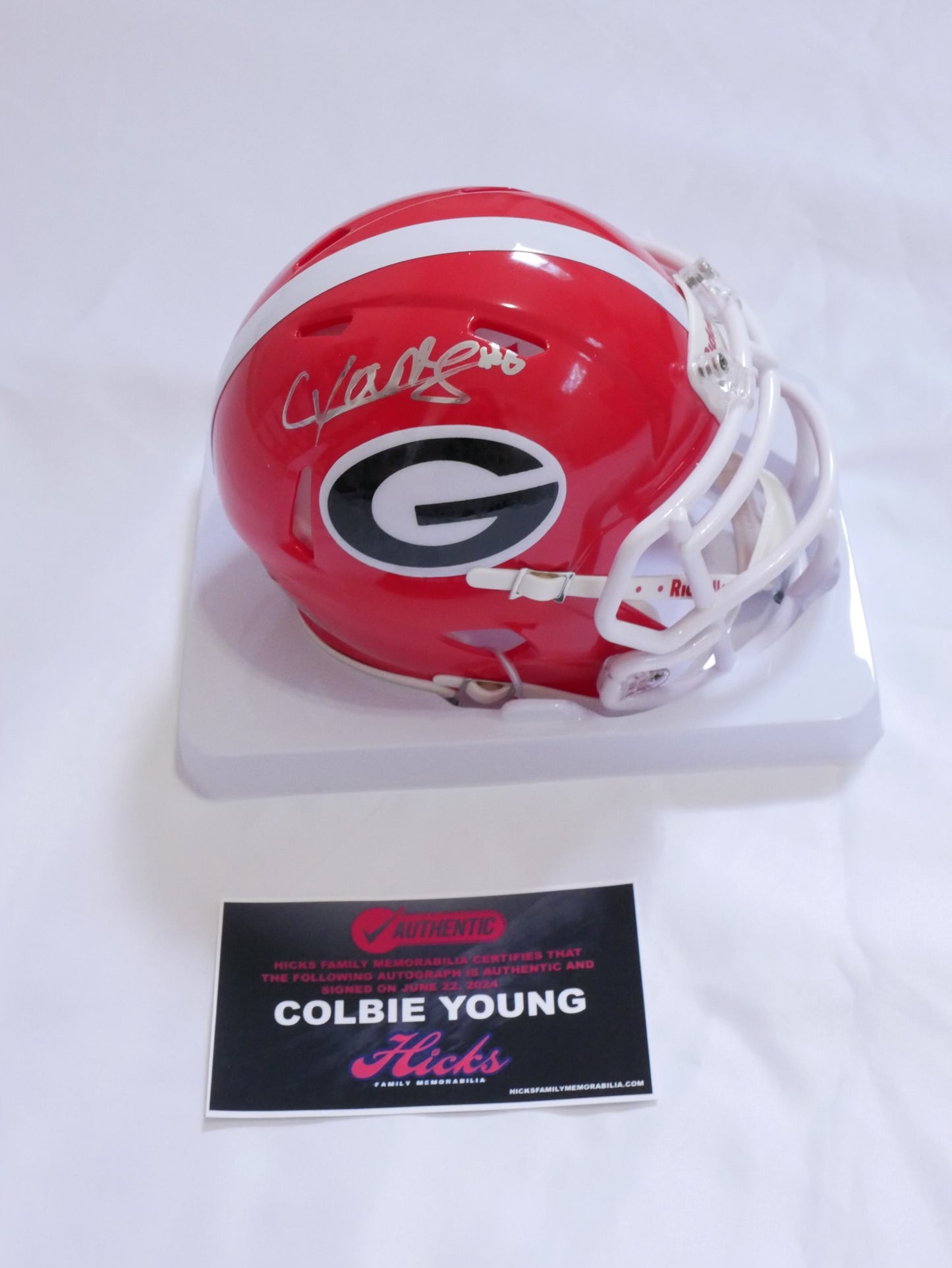 Colbie Young Signed Mini Helmet