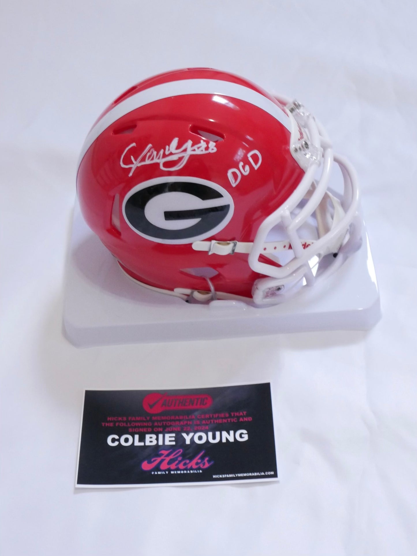 Colbie Young Signed Mini Helmet